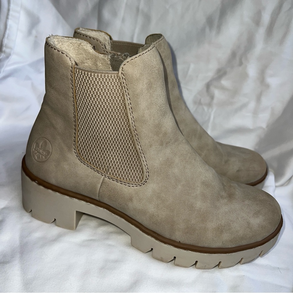 Rieker Women's Boots Prisca Ankle Boots Winter Boots Shoes Beige X5772 Size 6